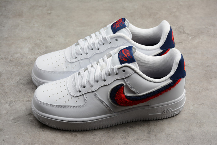 nike air force 1 low lv8 3d chenille swh white red blue 823511-106