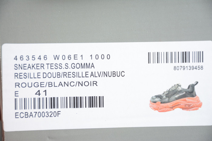 blcg sneaker triple.s.gomma rouge blanc noir