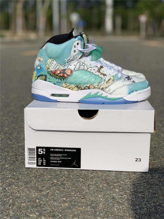 air jordan 5 retro wings (gs) av3663-900