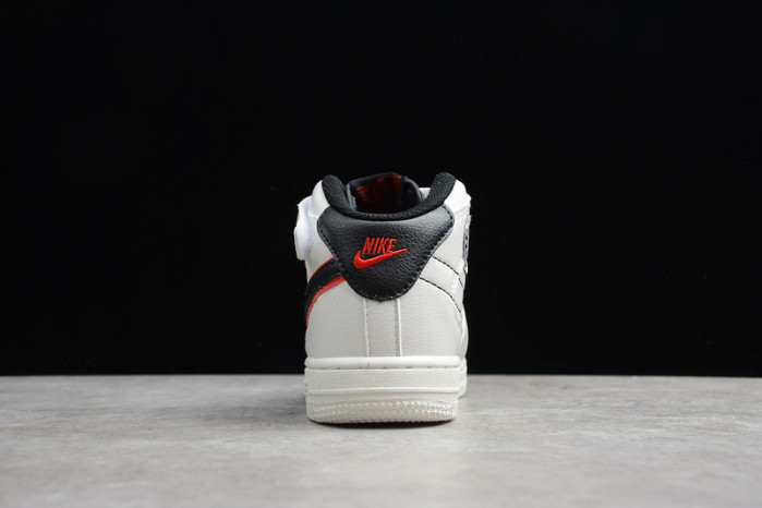 kids nike air force 1 mid 07 white black red 314197-101