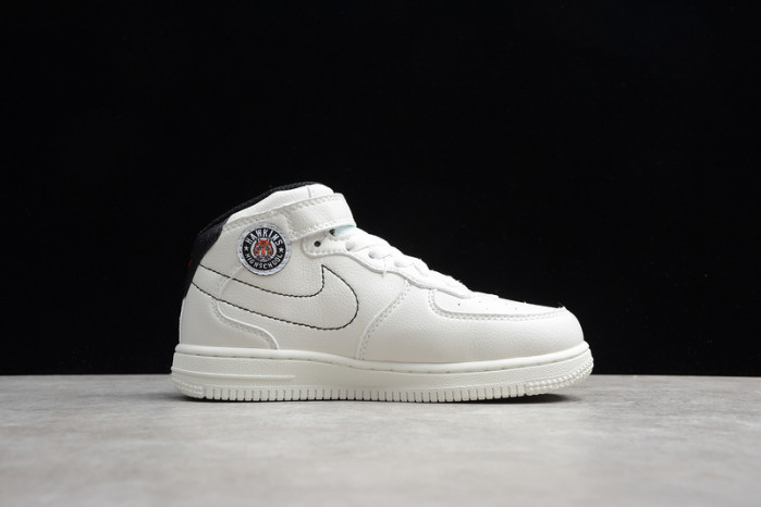 kids nike air force 1 mid 07 white black red 314197-101