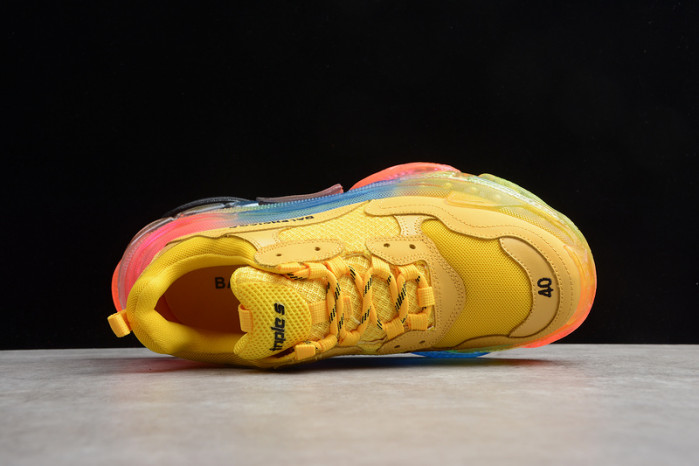 blcg sneaker triple.s.gomma colore jaune-rainbow noir