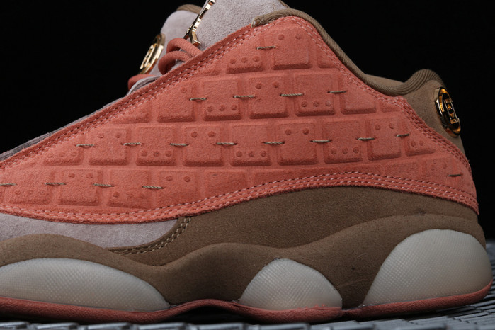 clot x air jordan 13 low sepia stone/canteen-terra blush at3102-200