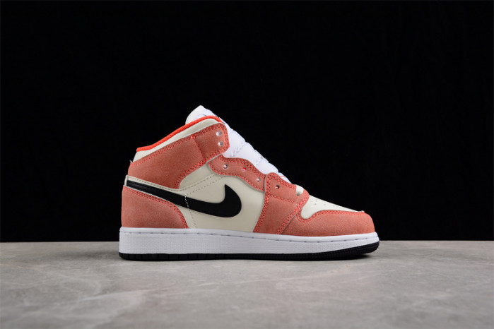 jordan 1 mid se orange suede (gs) dv1336-800