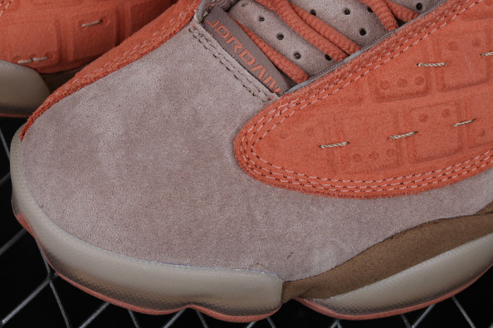 clot x air jordan 13 low sepia stone/canteen-terra blush at3102-200