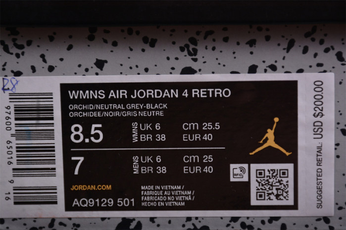 air jordan 4 wmns “orchid” aq9129-501