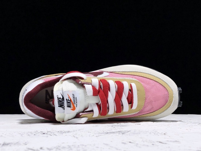 sacai x nike lvd waffle daybreak swh pink red white bv0073-500
