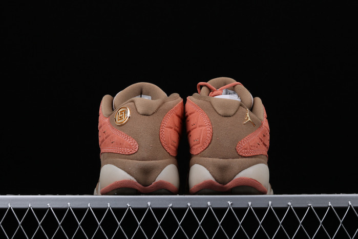 clot x air jordan 13 low sepia stone/canteen-terra blush at3102-200