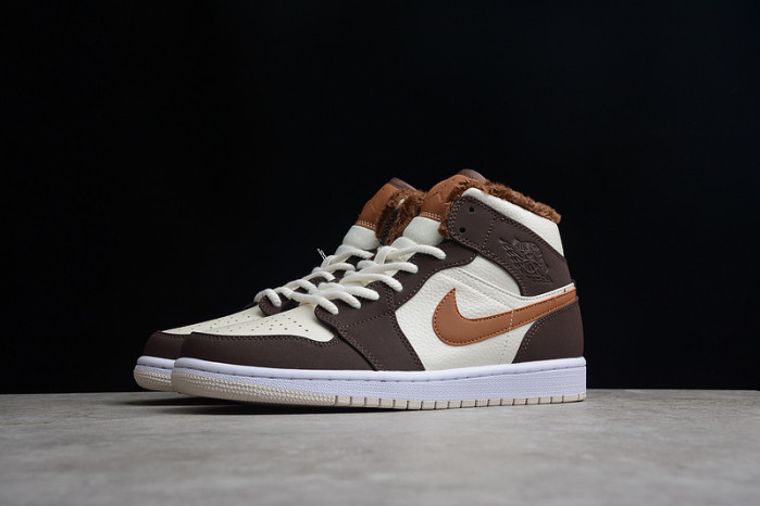 air jordan 1 mid cream dark chocolate do6699-200