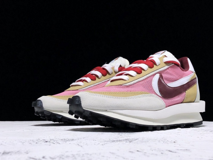 sacai x nike lvd waffle daybreak swh pink red white bv0073-500