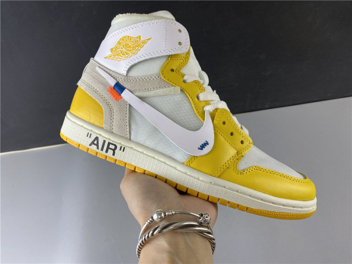 air jordan 1 x ow nrg white yellow aq0818-149