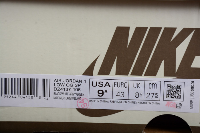 travis scott x air jordan 1 low og wmns “olive” dz4137-106