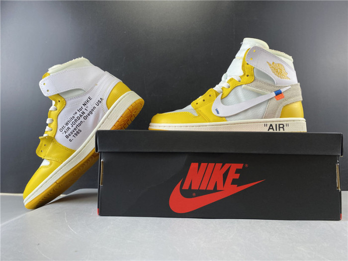 air jordan 1 x ow nrg white yellow aq0818-149