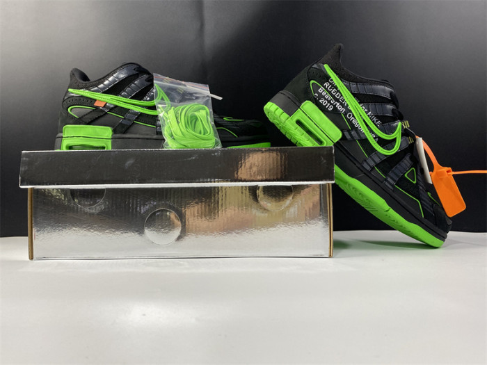 ow nike air rubber dunk "green strike" cu6015-001