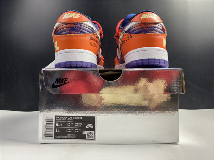 ow x nike sb dunk low orange perple white ct0856-801