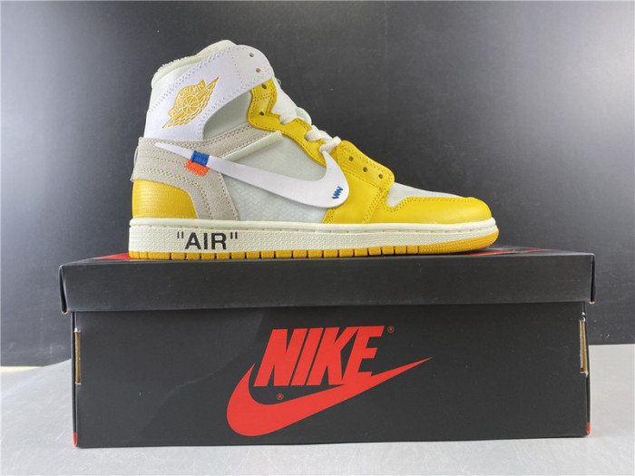 air jordan 1 x ow nrg white yellow aq0818-149