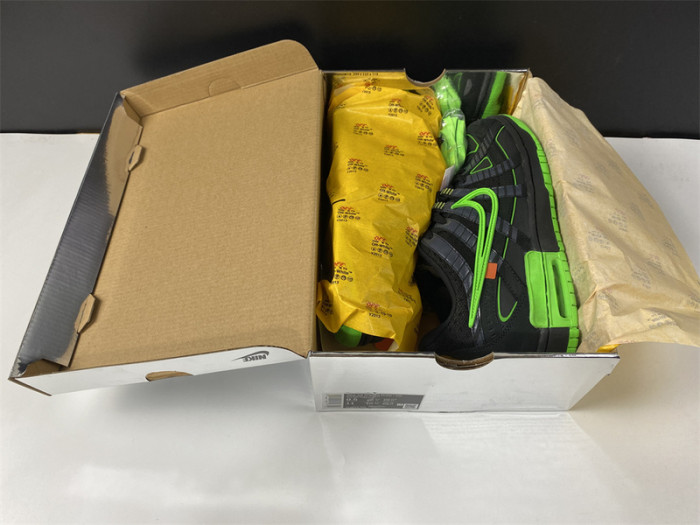 ow nike air rubber dunk "green strike" cu6015-001