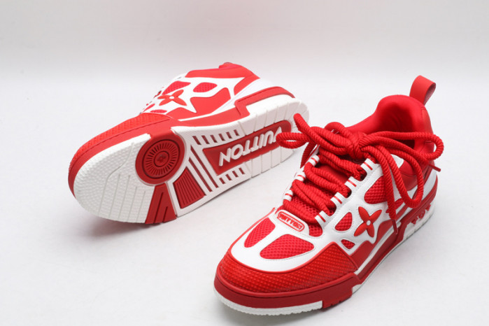 louiv skate sneaker red white