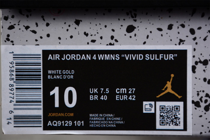 air jordan 4 wnns “vivid sulfur” aq9129-101