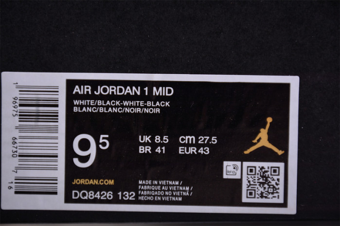 air jordan 1 mid “white/black” now available dq8426-132