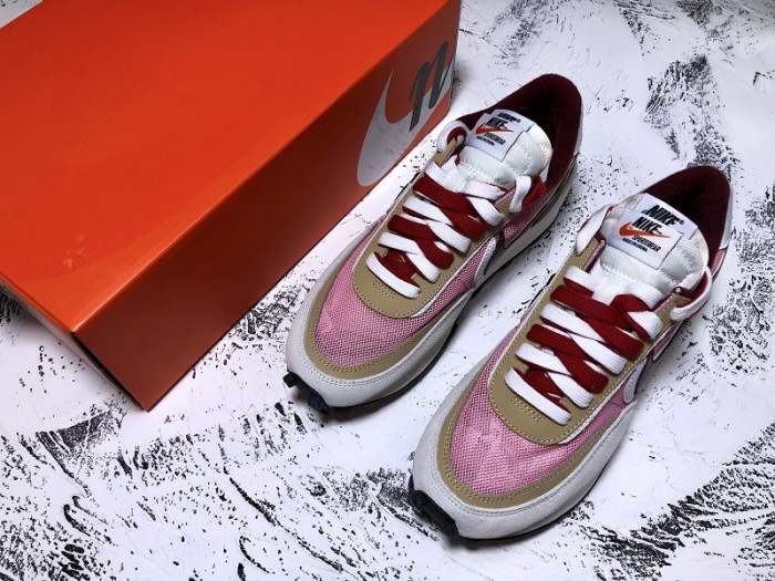 sacai x nike lvd waffle daybreak swh pink red white bv0073-500