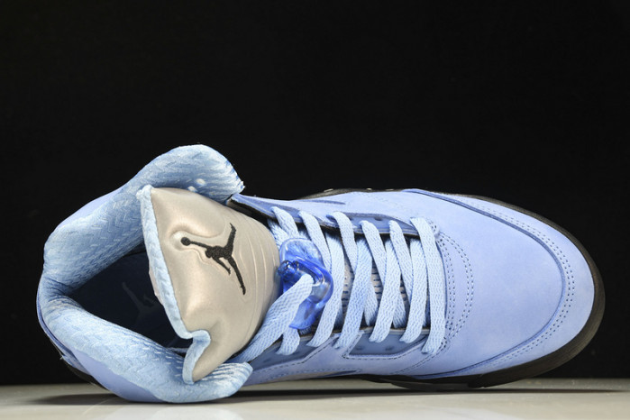 air jordan 5 unc black/clear-white-metallic silver dv1310-401