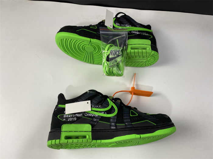 ow nike air rubber dunk "green strike" cu6015-001