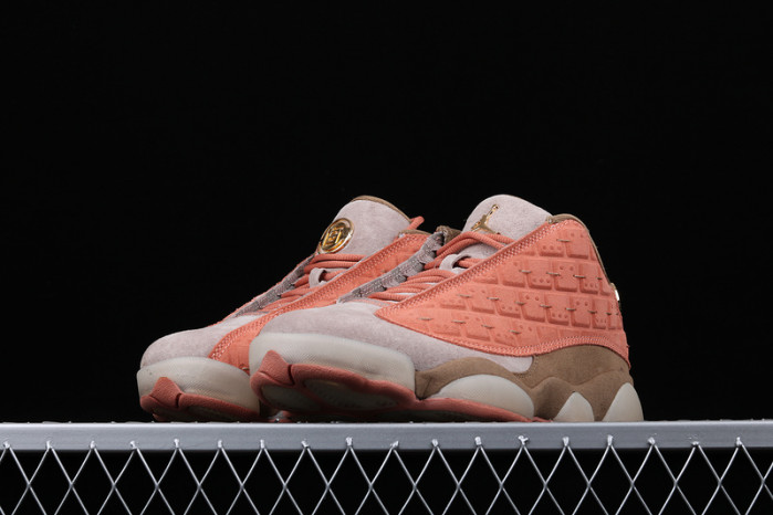 clot x air jordan 13 low sepia stone/canteen-terra blush at3102-200