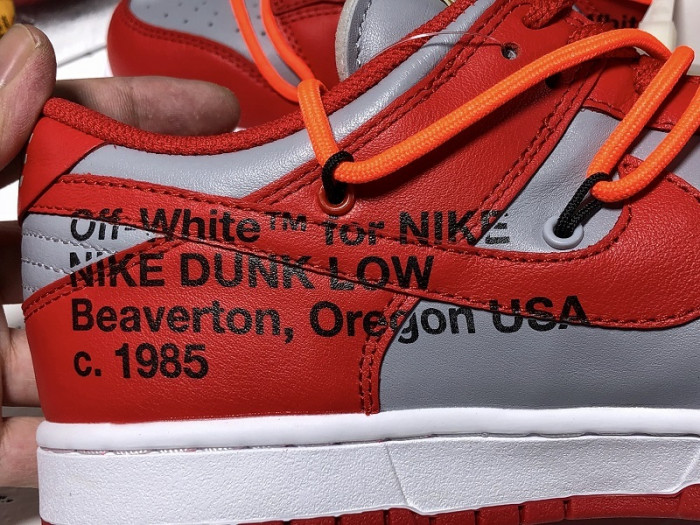 nike dunk low ow university red ct0856-600