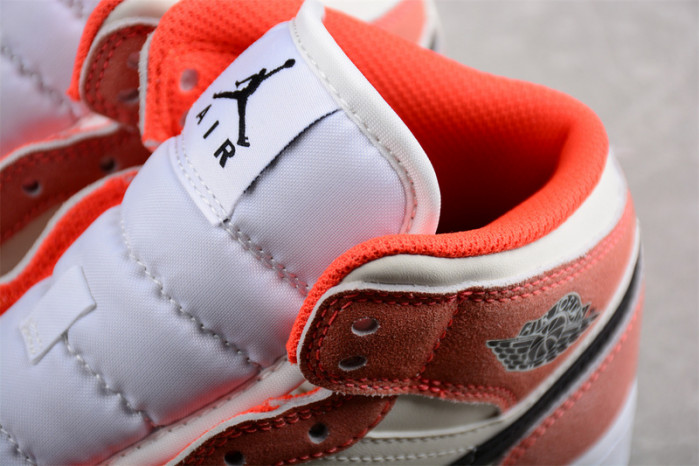 jordan 1 mid se orange suede (gs) dv1336-800