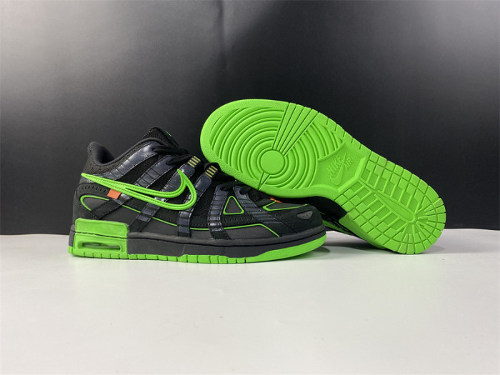 ow nike air rubber dunk "green strike" cu6015-001
