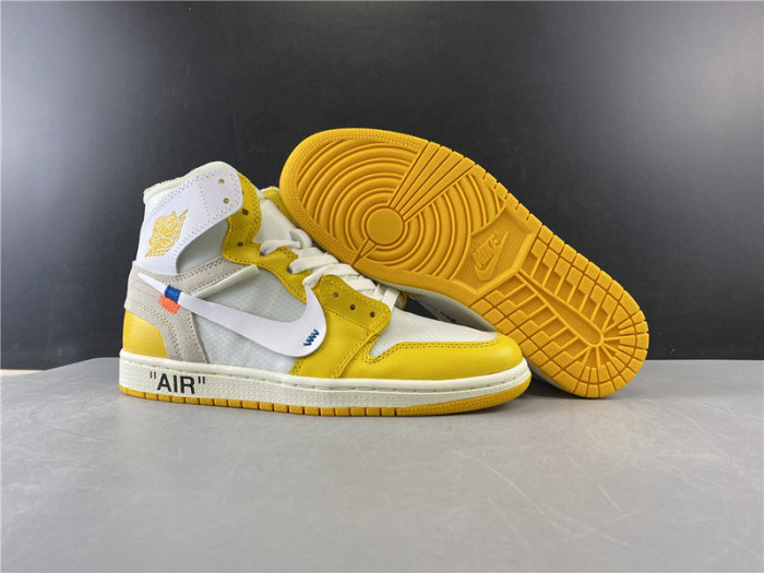 air jordan 1 x ow nrg white yellow aq0818-149