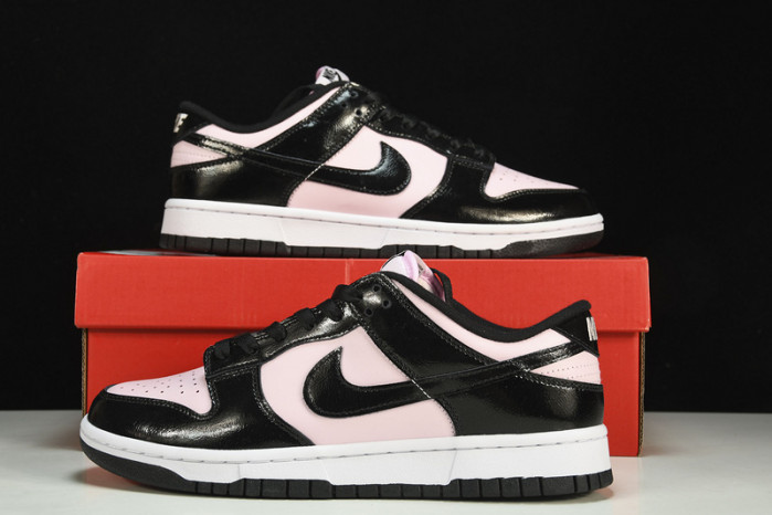 nike dunk low wmns pink black patent dj9955-600