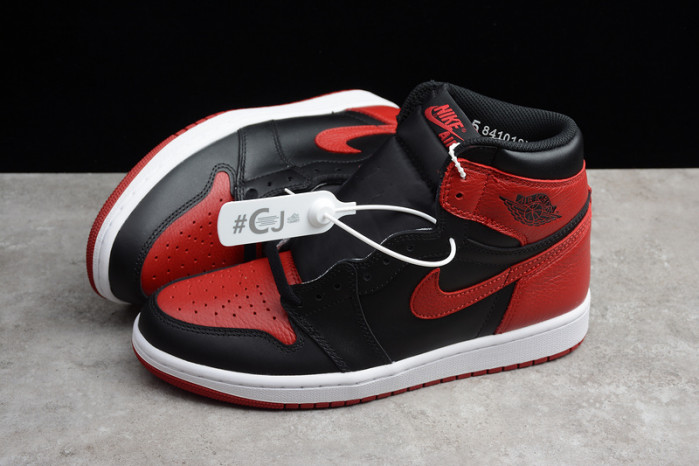 air jordan 1 retro high og banned bred black red 555088-001