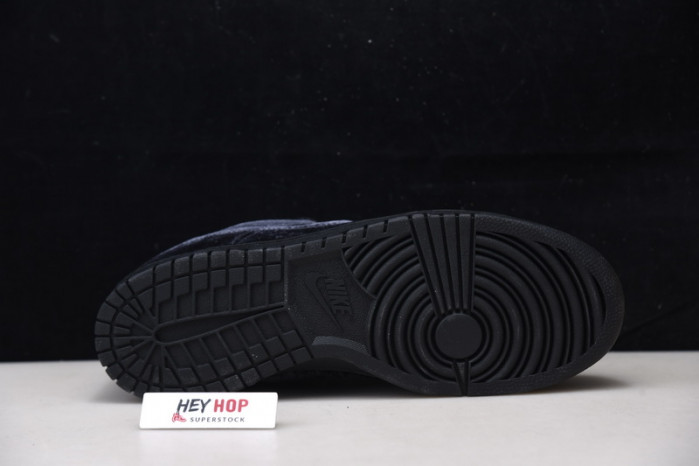 dover street market x nike dunk low triple black dh2686-002