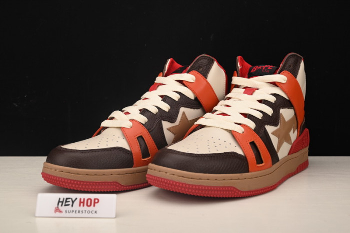 a bathing ape bape sta 93 hi red orange light sand hp33-107