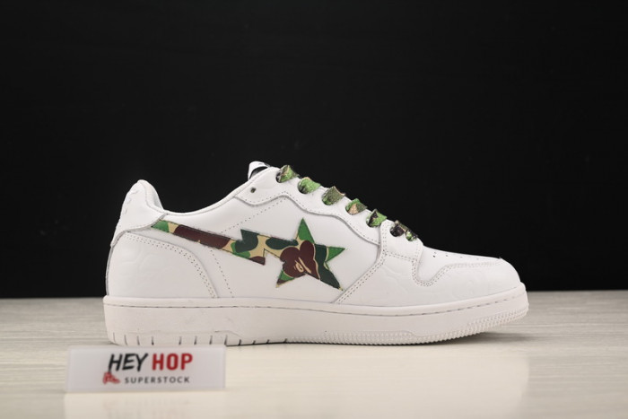 a bathing ape bape sta low white abc camo green hp33-102