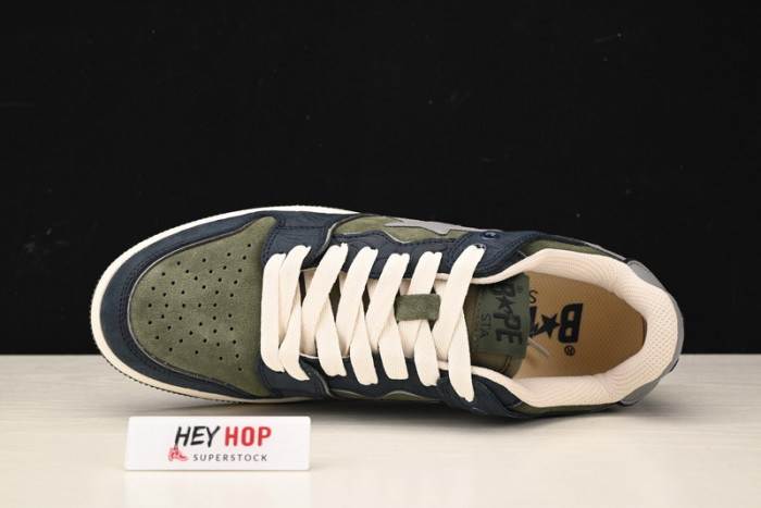 a bathing ape bape sk8 sta army green dark blue hp33-113