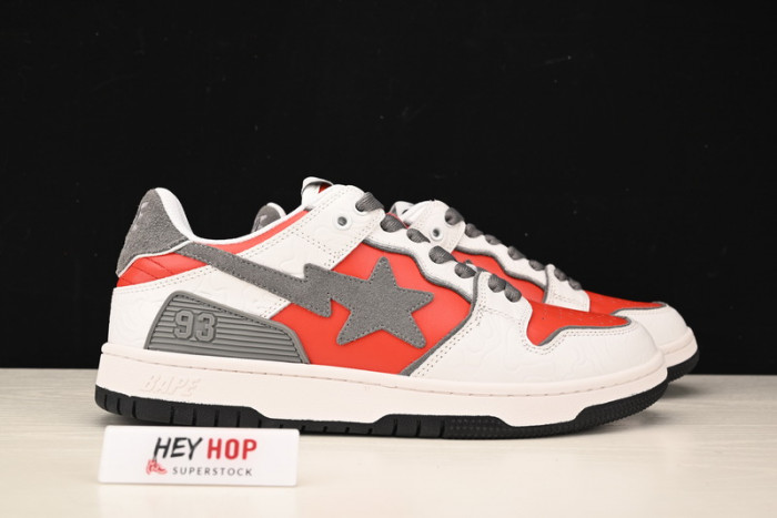 a bathing ape bape sk8 sta white red hp33-112