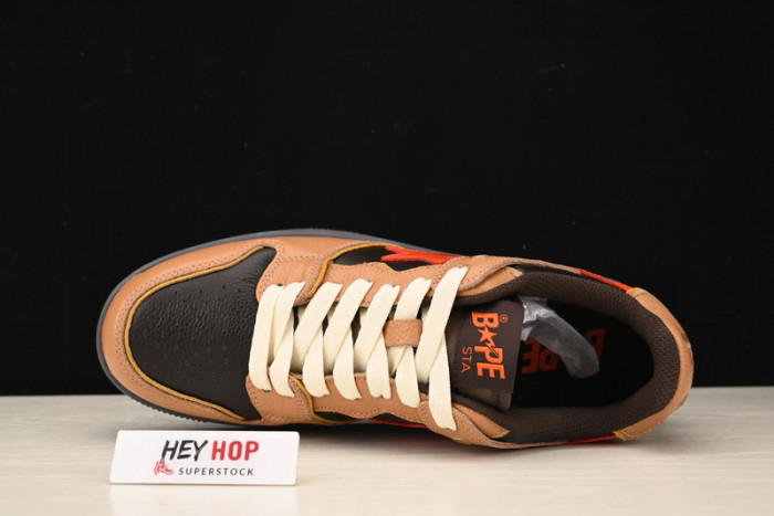 a bathing ape bape sk8 sta brown orange hp33-110