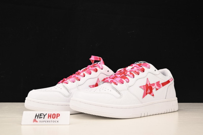 a bathing ape bape sta low white abc camo pink hp33-116