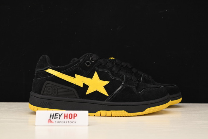 a bathing ape sk8 sta black electric yellow hp33-122
