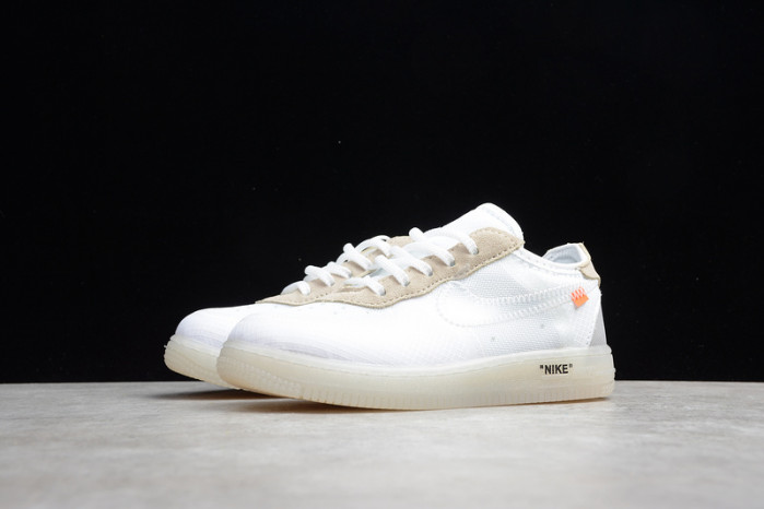 kids nike air force 1 low ow white(td) bv0853-100