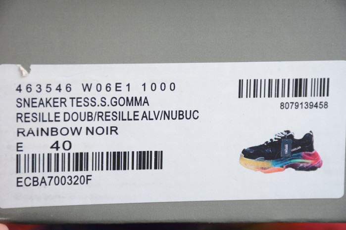 blcg sneaker triple.s.gomma black-rainbow noir